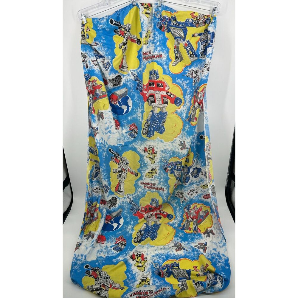 Vintage Transformers Cartoon Twin Bed Fitted Sheet  Dated 1984 Performance